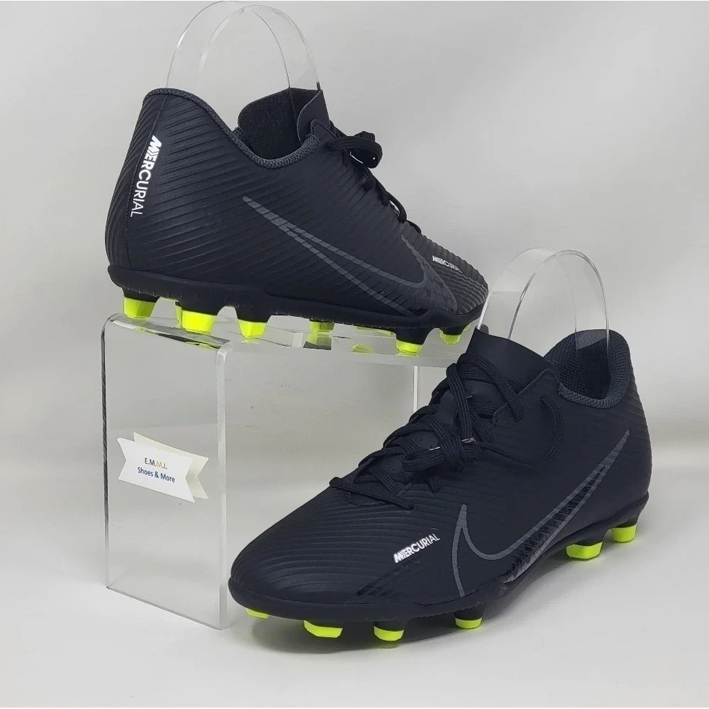 Nike Mercurial Vapor 15 Club FG MG Black Soccer DJ5963-001 Men's Size 5 New